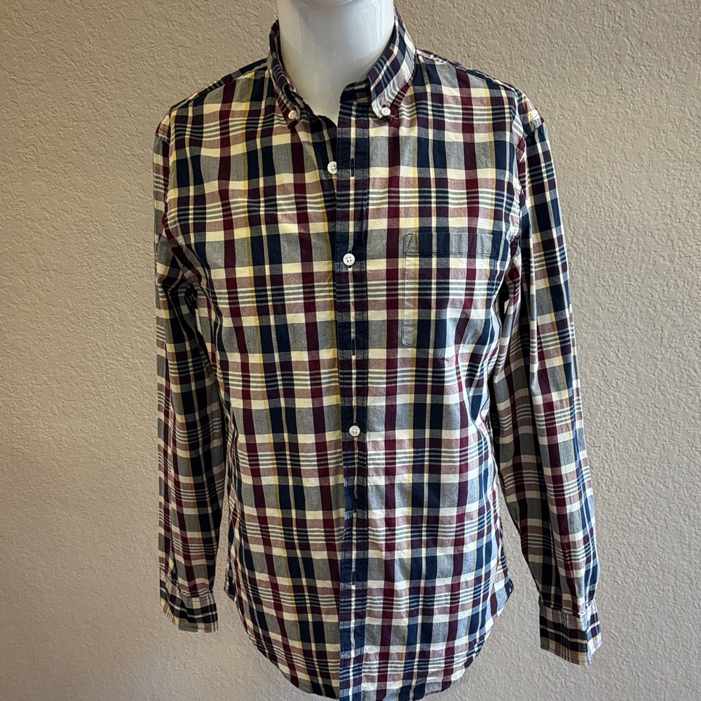 J. Crew‎ Multicolor Plaid men’s Casual Shirt medium classic